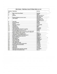 Spares List WA Models 2