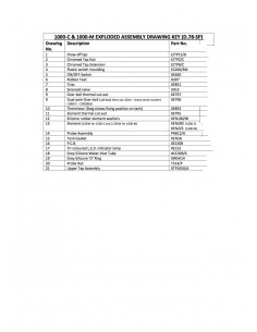 Spares List 1000c,m Models 2